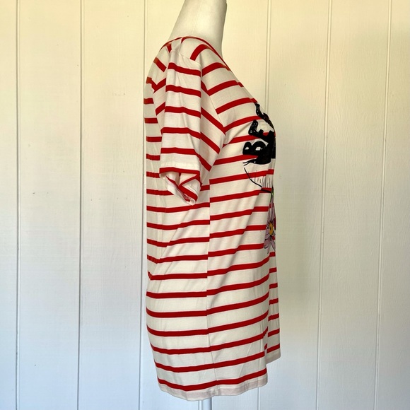 “Be Flowery” Striped Graphic Tee - Picture 3 of 4